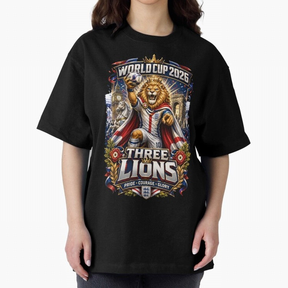Three Lions World Cup 2026 Classic T-Shirt Show Fan Pride Across FIFA World Cup 2026 Group Stage Spirit, Built around Spain, Mbappe and Neymar, Vintage Soccer Flavor, Modern Football Stars, National Flags and Final Night Emotion; Perfect for