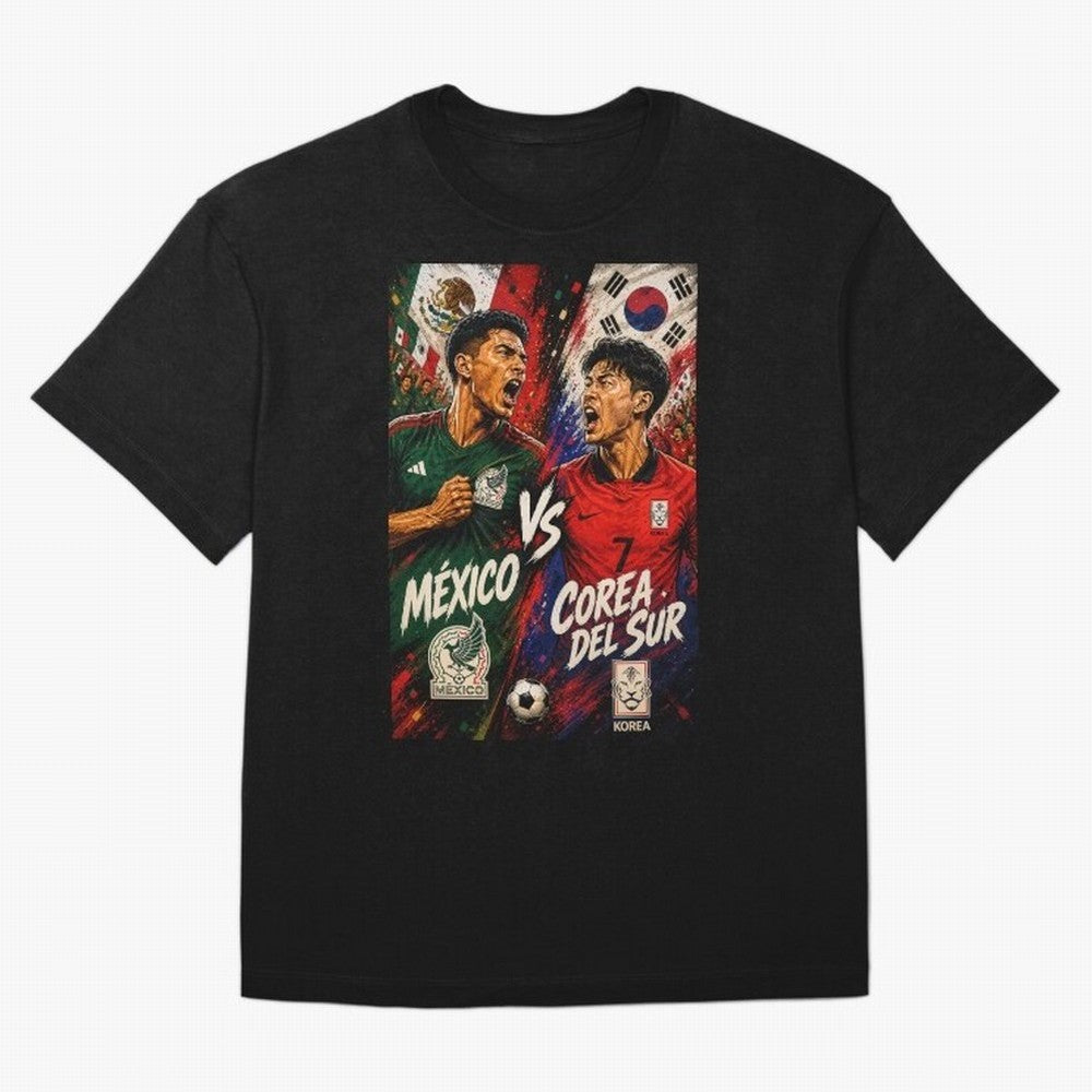 Mexico vs South Korea ¨C Group A FIFA World Cup 2026 | Comic Style Soccer Jersey Classic T-Shirt Celebrate Fan Favorites in FIFA World Cup 2026 for Fans of Messi, CR7 and Mbappe and France and Portugal, Bringing Football Passion, Legendary