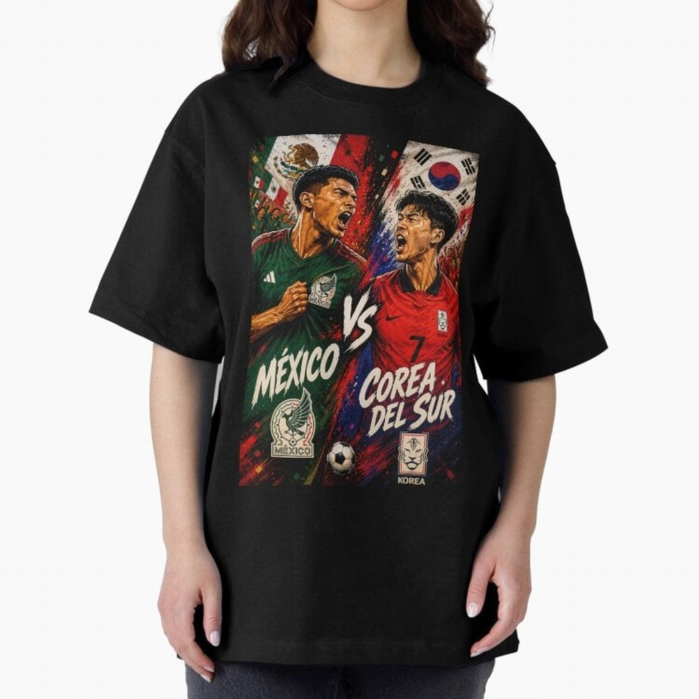 Mexico vs South Korea ¨C Group A FIFA World Cup 2026 | Comic Style Soccer Jersey Classic T-Shirt Celebrate Fan Favorites in FIFA World Cup 2026 for Fans of Messi, CR7 and Mbappe and France and Portugal, Bringing Football Passion, Legendary