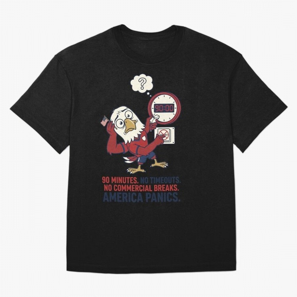 America Panics ¡ª No Timeouts No Commercials V1 Classic T-Shirt Feel the Roar of the FIFA World Cup 2026 Group Stage Journey through CR7 and Messi Highlights, Netherlands Pride, Championship Spirit, Famous Goals, Roaring Crowds and International