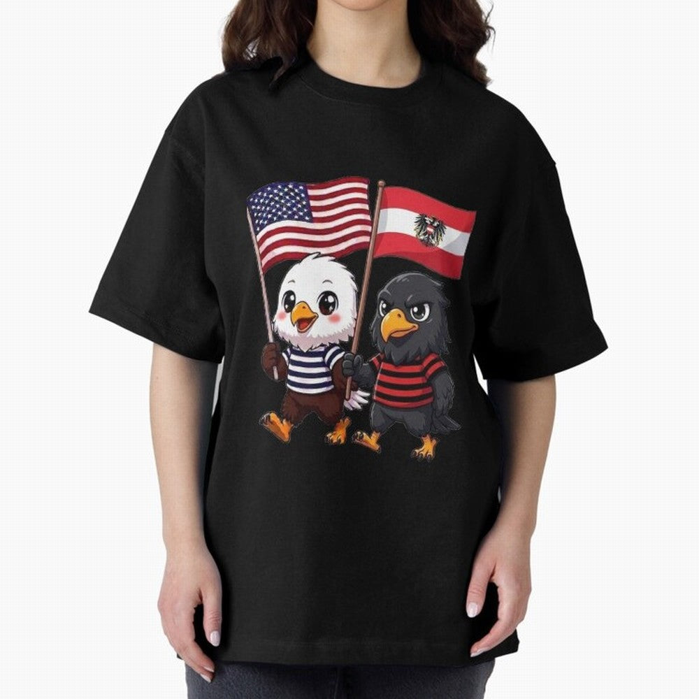 The American eagle and its friend, the Austrian eagle Classic T-Shirt Elevate Global Football Passion for FIFA World Cup 2026 Group Stage, Made for Mbappe and Neymar, Portugal, Spain and Germany, Sports Nostalgia, International Competition, Famous