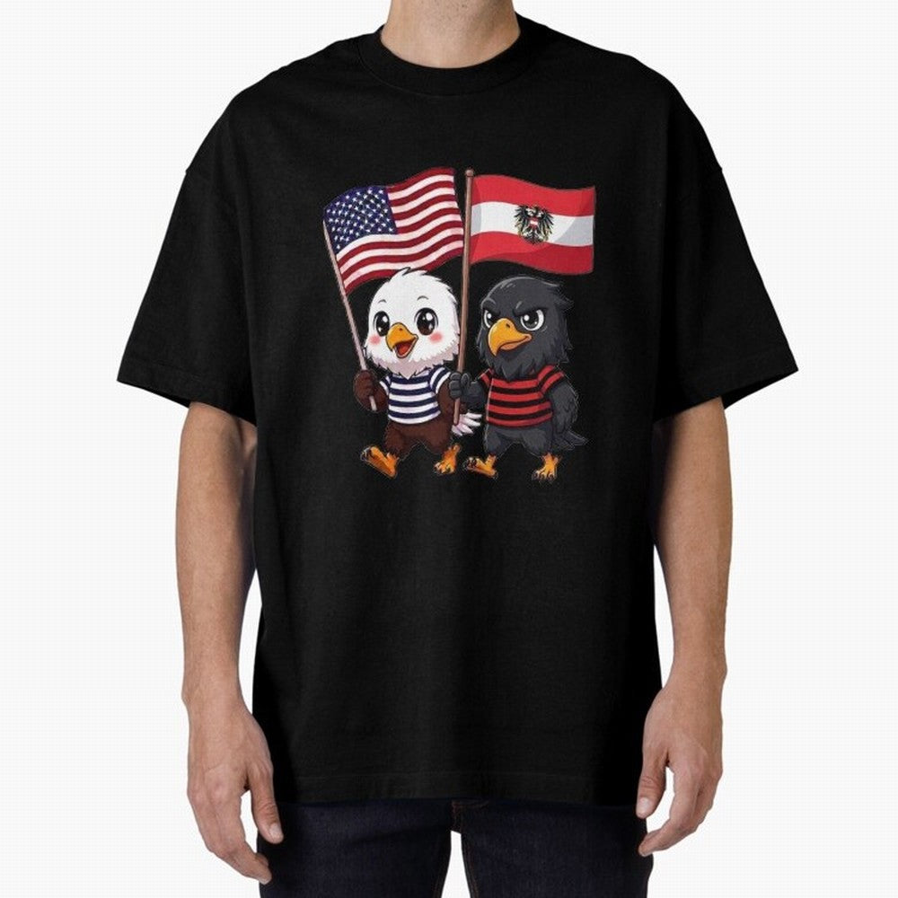 The American eagle and its friend, the Austrian eagle Classic T-Shirt Elevate Global Football Passion for FIFA World Cup 2026 Group Stage, Made for Mbappe and Neymar, Portugal, Spain and Germany, Sports Nostalgia, International Competition, Famous
