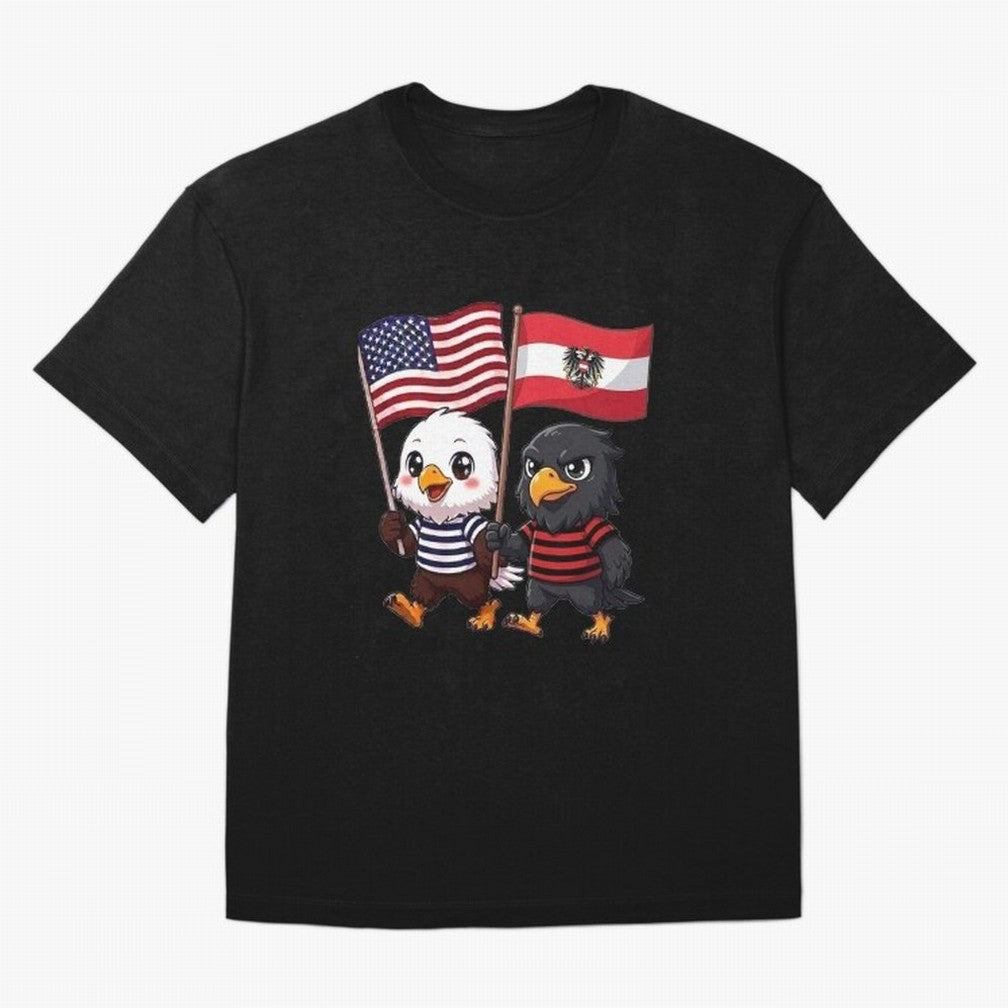 The American eagle and its friend, the Austrian eagle Classic T-Shirt Elevate Global Football Passion for FIFA World Cup 2026 Group Stage, Made for Mbappe and Neymar, Portugal, Spain and Germany, Sports Nostalgia, International Competition, Famous