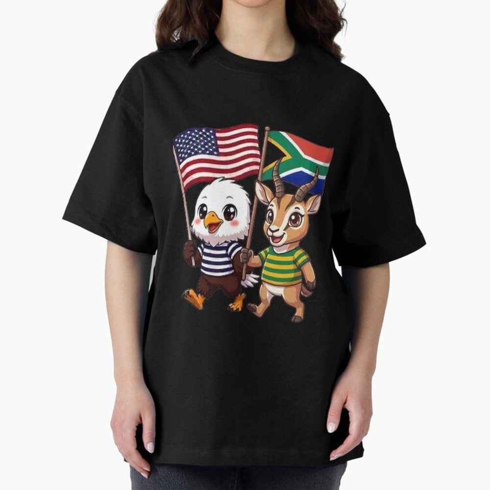 The American eagle and its friend, the South African springbok Classic T-Shirt Celebrate Rivalries and Pride in FIFA World Cup 2026 Group Stage Built around Haaland and Mbappe, Portugal, Spain and Germany Energy, Sports Nostalgia, International