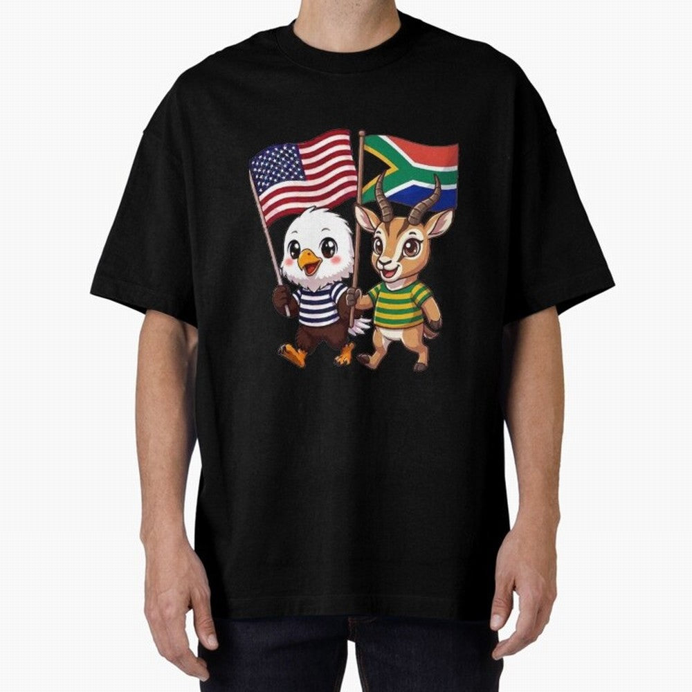 The American eagle and its friend, the South African springbok Classic T-Shirt Celebrate Rivalries and Pride in FIFA World Cup 2026 Group Stage Built around Haaland and Mbappe, Portugal, Spain and Germany Energy, Sports Nostalgia, International