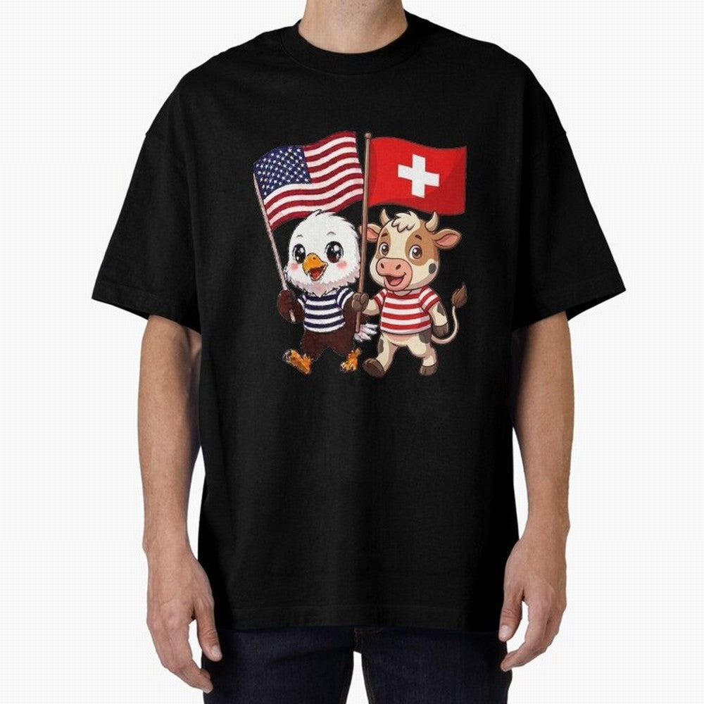 The American eagle and its friend, the Swiss calf Classic T-Shirt Represent Fans Who Live for FIFA World Cup 2026 USA Canada Mexico Made for Mbappe and Neymar, Portugal Energy, Fan Favorite Moments, National Team Passion, Big Match Drama and Soccer