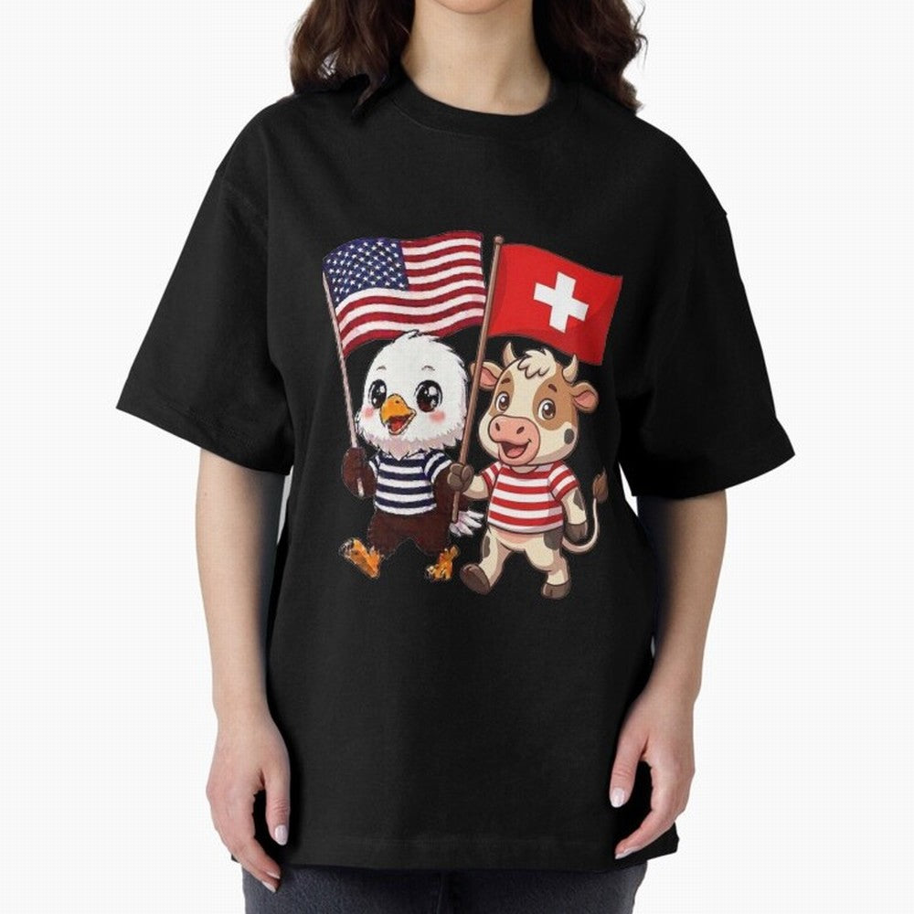 The American eagle and its friend, the Swiss calf Classic T-Shirt Represent Fans Who Live for FIFA World Cup 2026 USA Canada Mexico Made for Mbappe and Neymar, Portugal Energy, Fan Favorite Moments, National Team Passion, Big Match Drama and Soccer