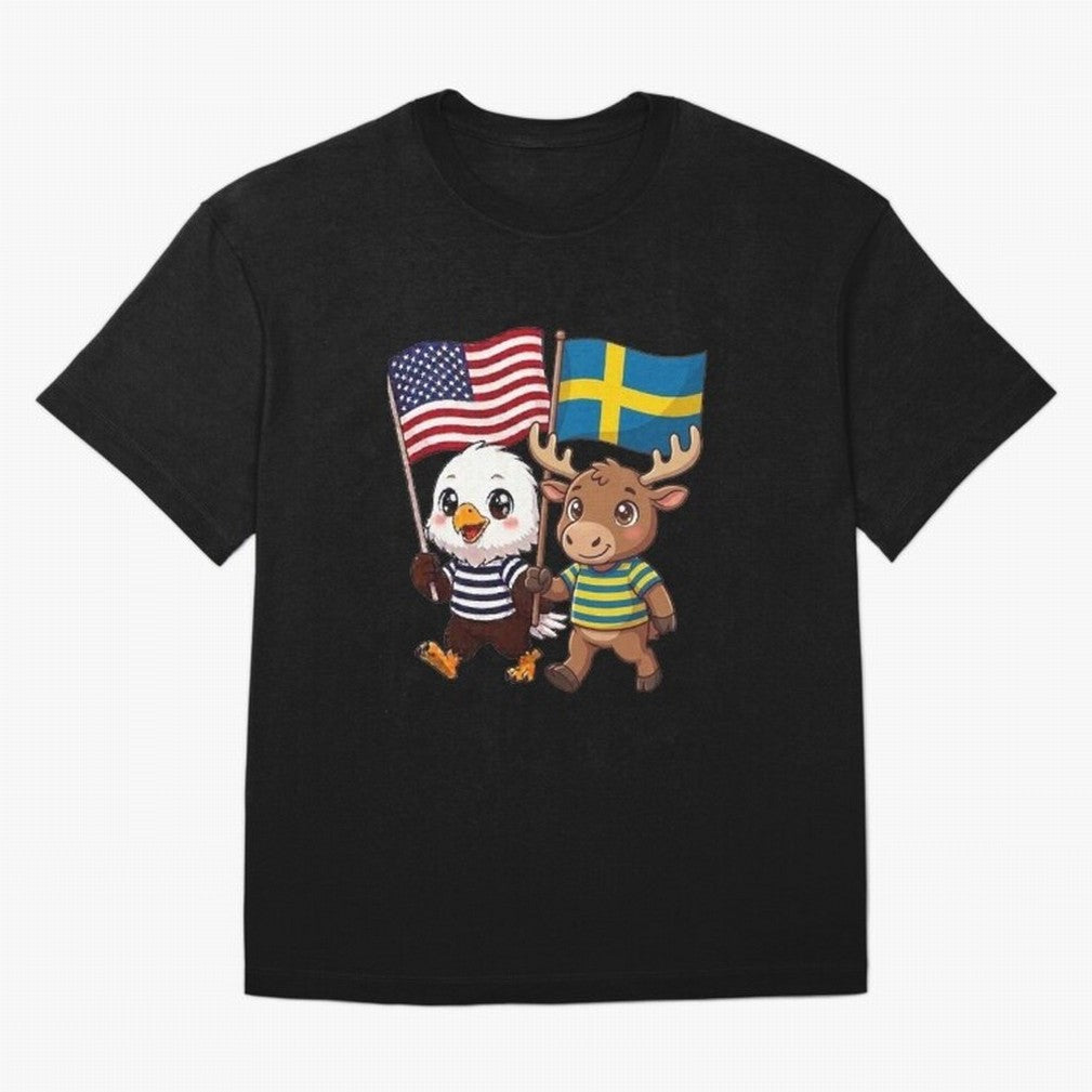 The American eagle and its friend, the Swedish elk Classic T-Shirt Feel International Energy from the FIFA World Cup 2026 USA Canada Mexico Journey through Cristiano Ronaldo, Haaland and CR7 Highlights, Brazil Pride, Game Day Rituals, Football