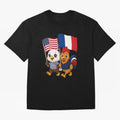 The American eagle and its friend, the French rooster Classic T-Shirt Relive Global Football Passion for FIFA World Cup 2026 USA Canada Mexico, Centered on Neymar, Haaland and Cristiano Ronaldo, Argentina, France and Brazil, Retro Football Energy,