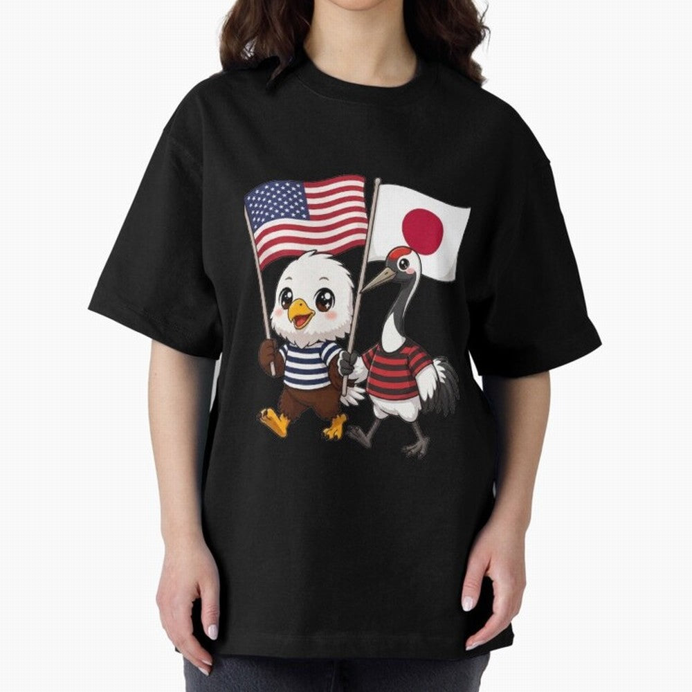 The American eagle and its friend, the Japanese crane Classic T-Shirt Remember Iconic Moments from FIFA World Cup 2026 Group Stage Spirit, Capturing Spain and Netherlands, Messi, Neymar and Mbappe, Retro Football Energy, Iconic Rivalries, Trophy