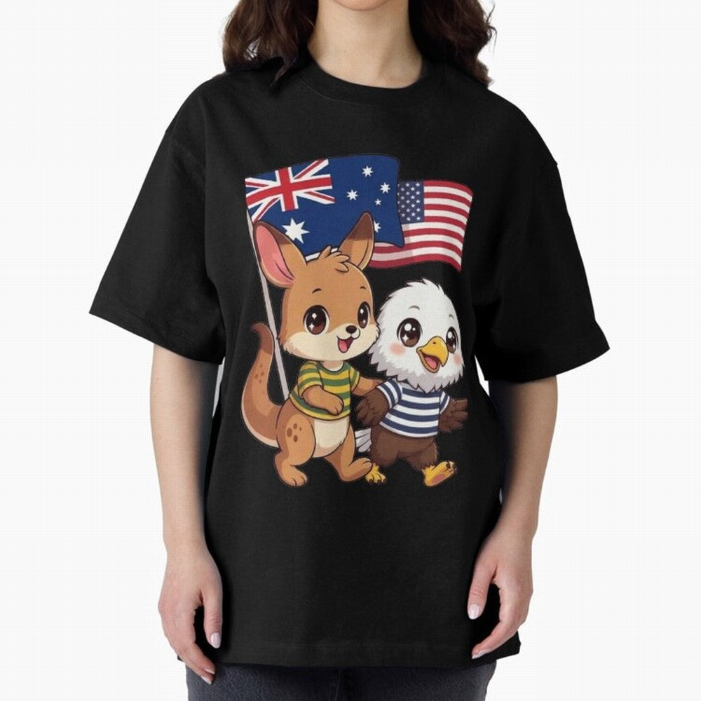 the Australian kangaroo and its friend the American eagle Classic T-Shirt Show Championship Spirit for Match Day Hype around FIFA World Cup 2026 USA Canada Mexico, Messi, Neymar and Mbappe, England, Stadium Chants, National Pride, Trophy Dreams and