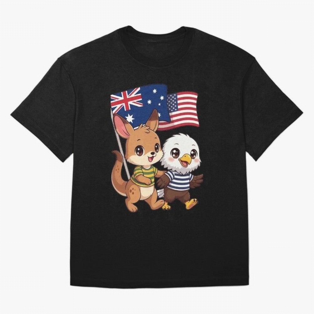 the Australian kangaroo and its friend the American eagle Classic T-Shirt Show Championship Spirit for Match Day Hype around FIFA World Cup 2026 USA Canada Mexico, Messi, Neymar and Mbappe, England, Stadium Chants, National Pride, Trophy Dreams and
