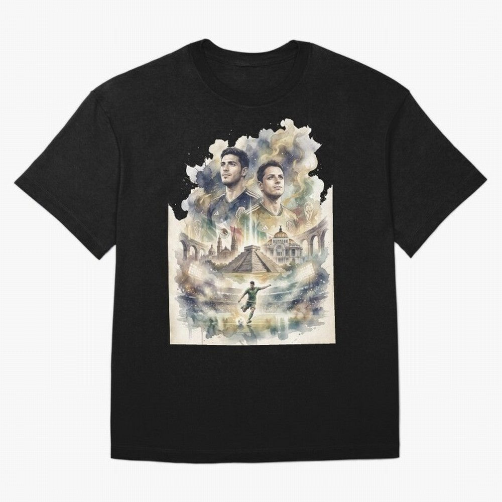 FIFA 2026 Mexico Players Classic T-Shirt Stand with Global Football Passion for FIFA World Cup 2026, Capturing Cristiano Ronaldo, Portugal, Spain and Germany, Fan Favorite Moments, National Team Passion, Big Match Drama and Soccer History; Built