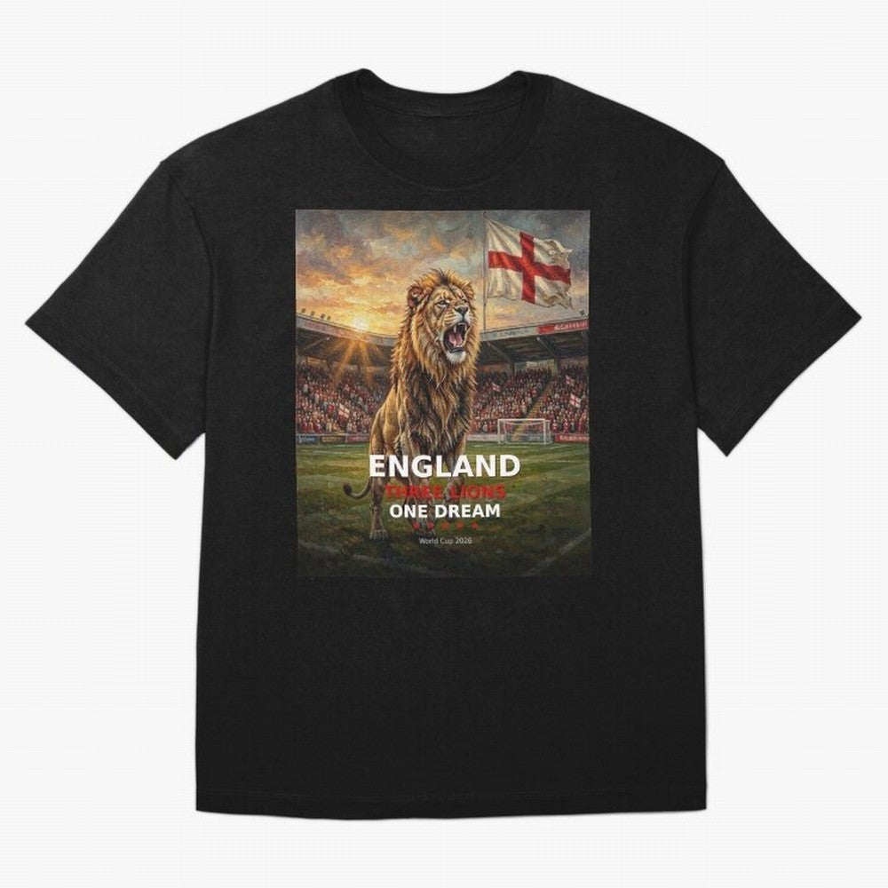 England Three Lions One Dream - World Cup 2026 Soccer Fan Tee Classic T-Shirt Capture Stadium Memories from FIFA World Cup 2026 USA Canada Mexico for Fans of Mbappe and England and Germany, Bringing Championship Spirit, Famous Goals, Roaring Crowds