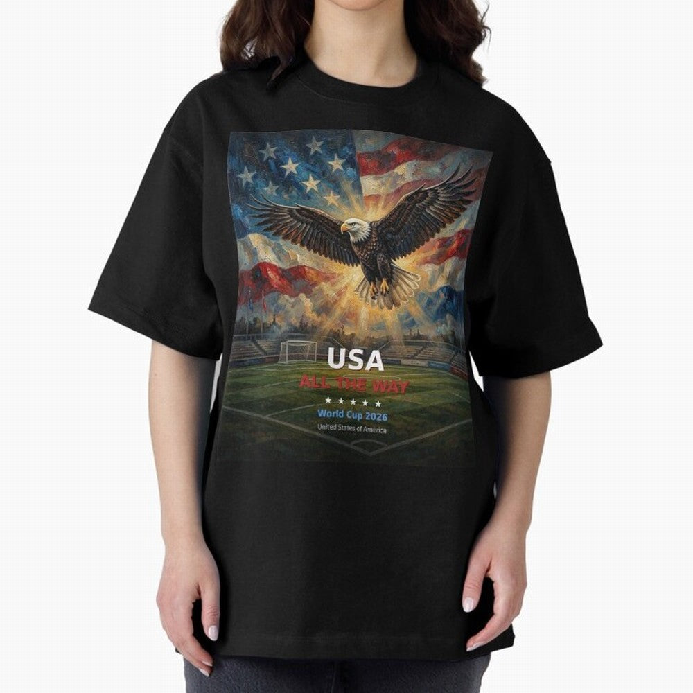 USA All The Way - American Eagle Soccer World Cup 2026 Tee Classic T-Shirt Spotlight Global Football Passion for FIFA World Cup 2026 Group Stage, Featuring Cristiano Ronaldo, Haaland and CR7, Brazil, Tournament Hype, Historic Matchups, Family
