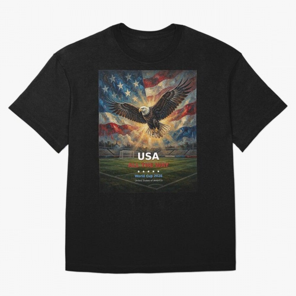 USA All The Way - American Eagle Soccer World Cup 2026 Tee Classic T-Shirt Spotlight Global Football Passion for FIFA World Cup 2026 Group Stage, Featuring Cristiano Ronaldo, Haaland and CR7, Brazil, Tournament Hype, Historic Matchups, Family