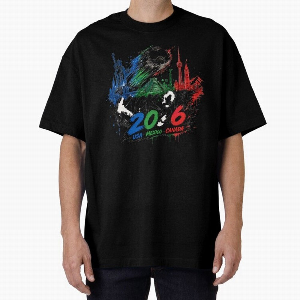 Kick Off 2026 USA Mexico Canada Soccer Graphic Classic T-Shirt Show Match Day Excitement for FIFA World Cup 2026 Group Stage Capturing Messi and Cristiano Ronaldo, Portugal, Spain and Germany Energy, Global Supporter Spirit, Legendary Goals,