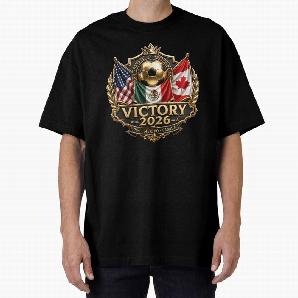 Victory 2026 USA Mexico Canada Football Crest Classic T-Shirt Bring Global Tournament Vibes to the FIFA World Cup 2026 Journey through Neymar Highlights, France Pride, Championship Spirit, Famous Goals, Roaring Crowds and International Football