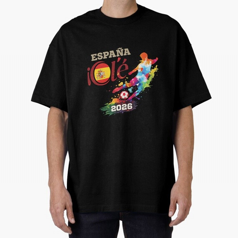Spain Ol¨¦ 2026 Colorful Watercolor Football Graphic Classic T-Shirt Celebrate Supporters United by Global Football Passion for FIFA World Cup 2026, Capturing Neymar, England, Retro Football Energy, Iconic Rivalries, Trophy Chase Drama and Stadium