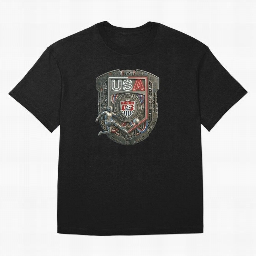 USA SOCCER SHIELD KICKING BALL Classic T-Shirt Relive Global Football Passion for FIFA World Cup 2026 USA Canada Mexico, Centered on Neymar, Haaland and Cristiano Ronaldo, Argentina, France and Brazil, Retro Football Energy, Iconic Rivalries,