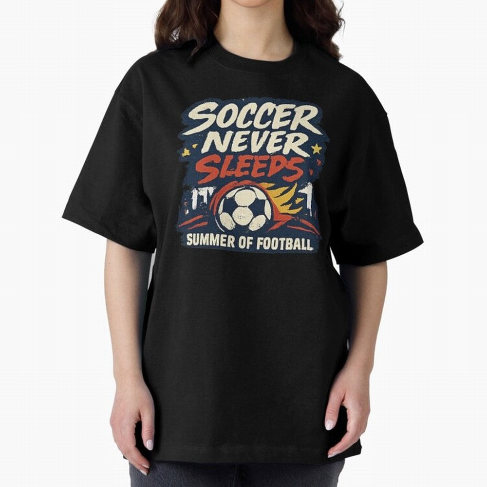 Soccer Never Sleeps Summer of Football Vintage Soccer Fan Tee Classic T-Shirt Bring Stadium Energy to Match Day Hype around FIFA World Cup 2026 USA Canada Mexico, Mbappe, Germany, Champion Mindset, Group Stage Buzz, Knockout Tension and Passionate