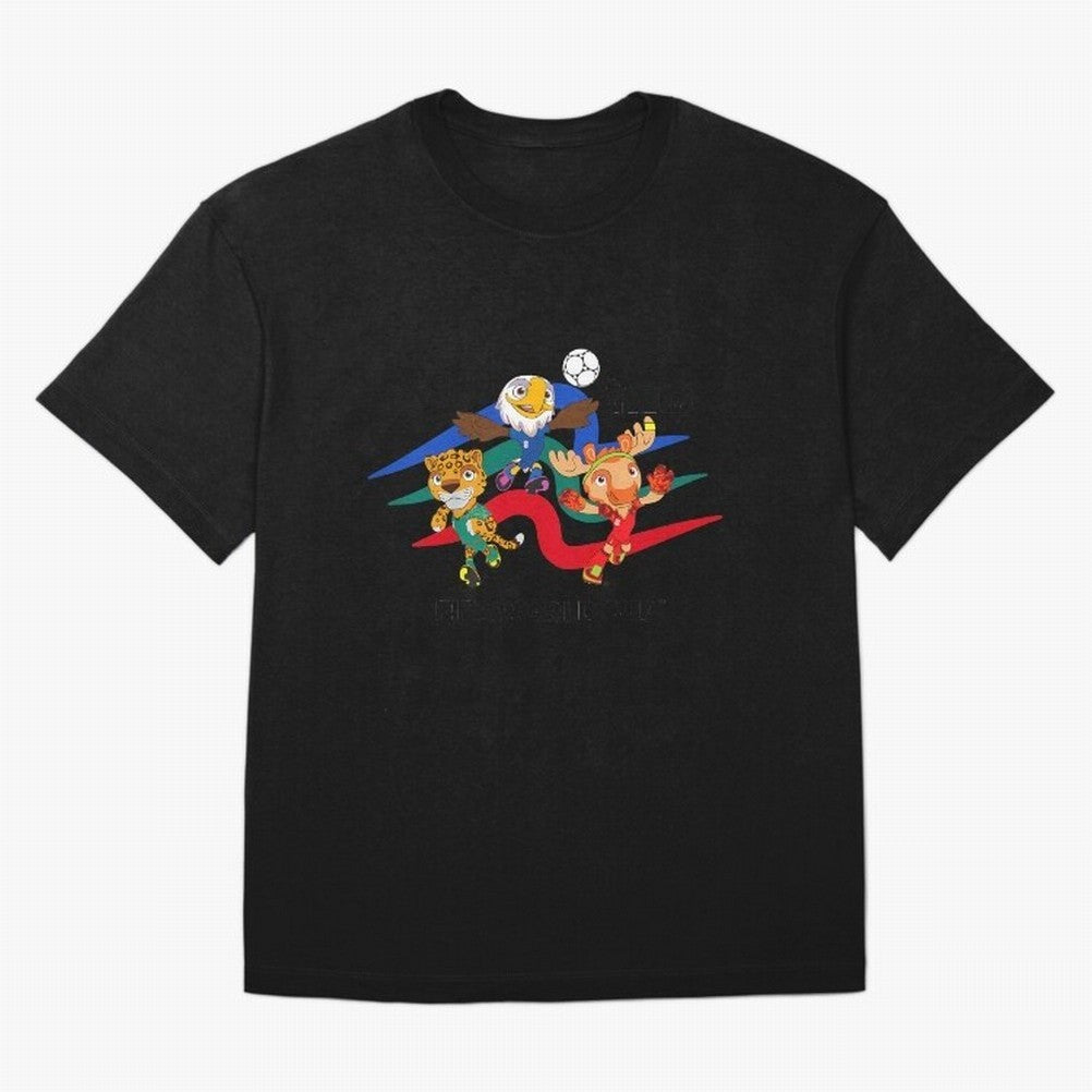 Kids World Cup26 Host Country Mascots Action Classic T-Shirt Back Your Heroes with FIFA World Cup 2026 Group Stage for Fans of Mbappe and England, France and Netherlands, Bringing Football Passion, Legendary Performances, Festival Vibes and