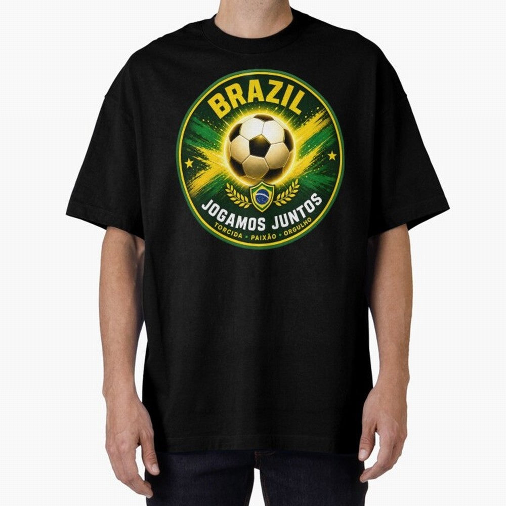Vibrant and Elegant Brazil Soccer Emblem Classic T-Shirt Turn Up for the FIFA World Cup 2026 USA Canada Mexico Journey through Messi and Cristiano Ronaldo Highlights, France and Portugal Pride, Football Passion, Legendary Performances, Festival