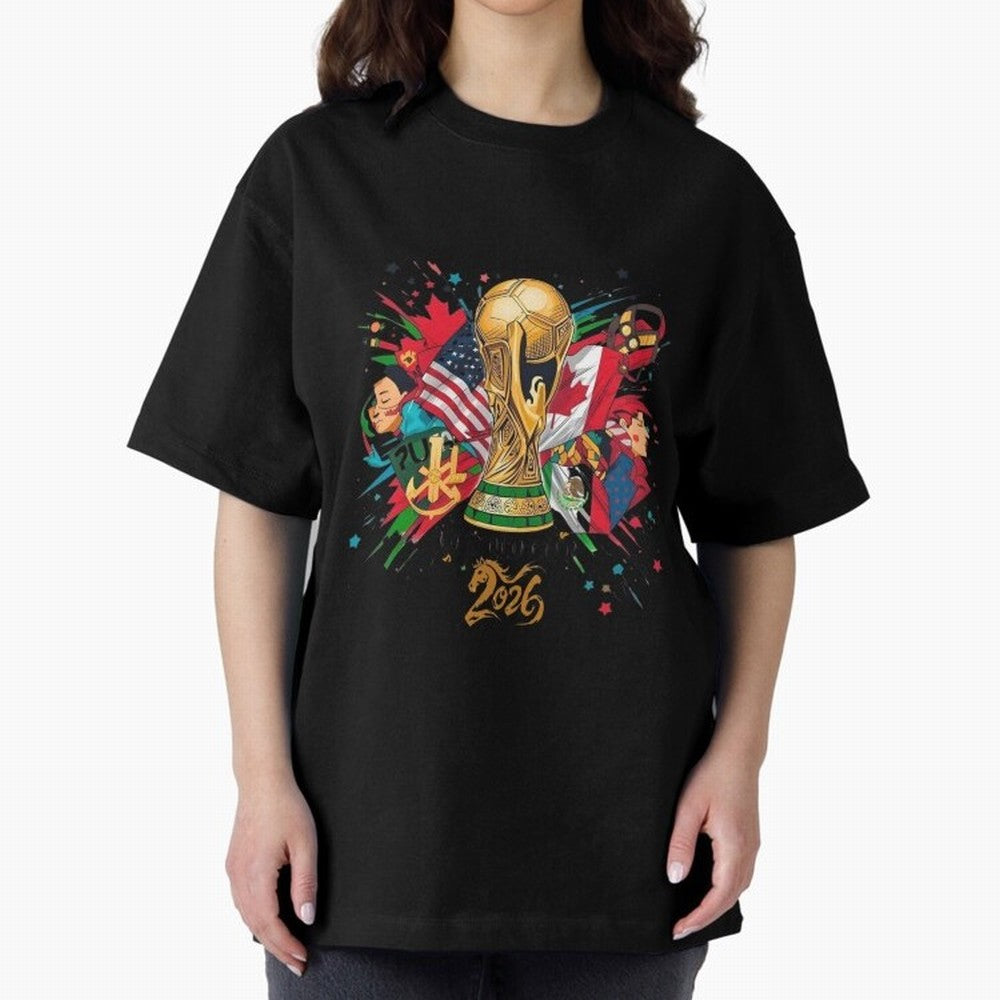 North America 2026 Splash Art Classic T-Shirt Celebrate Classic Football Spirit in the FIFA World Cup 2026 USA Canada Mexico Journey through Neymar, Haaland and Cristiano Ronaldo Highlights, England and Germany Pride, Tournament Hype, Historic