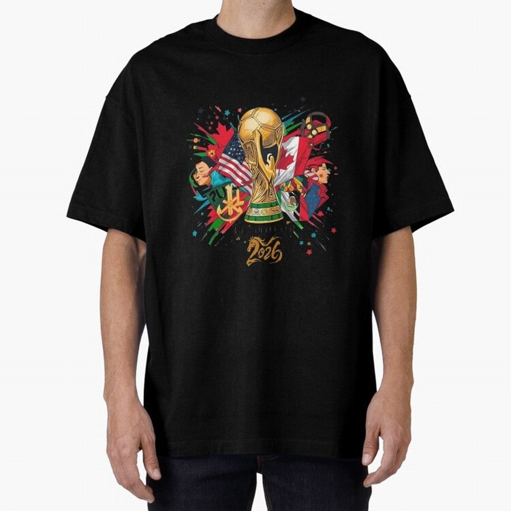 North America 2026 Splash Art Classic T-Shirt Celebrate Classic Football Spirit in the FIFA World Cup 2026 USA Canada Mexico Journey through Neymar, Haaland and Cristiano Ronaldo Highlights, England and Germany Pride, Tournament Hype, Historic