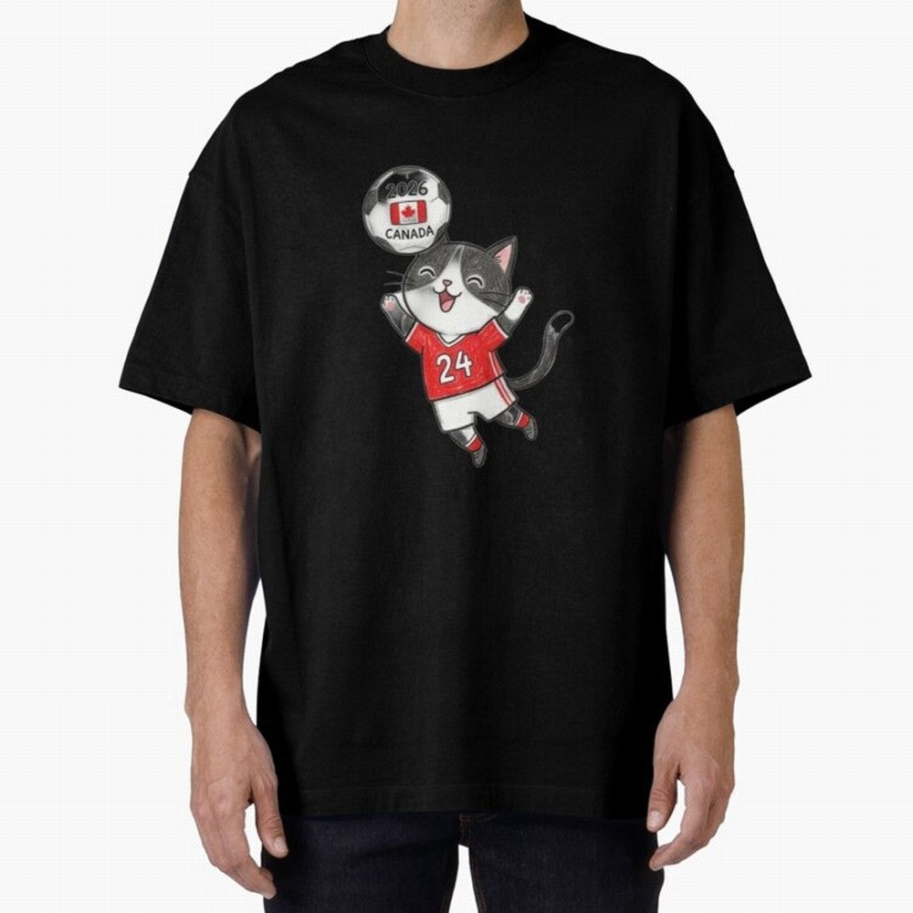 Canada Soccer Cat #24 - 2026 World Cup Celebration Classic T-Shirt Carry the Dream of Match Day Hype around FIFA World Cup 2026, Messi and Cristiano Ronaldo, Argentina, France and Brazil, Sports Nostalgia, International Competition, Famous Players