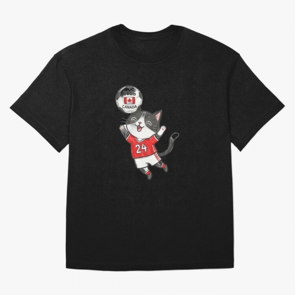 Canada Soccer Cat #24 - 2026 World Cup Celebration Classic T-Shirt Carry the Dream of Match Day Hype around FIFA World Cup 2026, Messi and Cristiano Ronaldo, Argentina, France and Brazil, Sports Nostalgia, International Competition, Famous Players