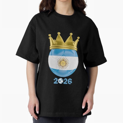 Argentina Football Champion Crown 2026 Classic T-Shirt Carry the Colors and Pride of FIFA World Cup 2026 Group Stage for Fans of Messi and Brazil, Bringing Football History, Final Match Energy, Crowd Noise and Once in a Lifetime Moments; Created