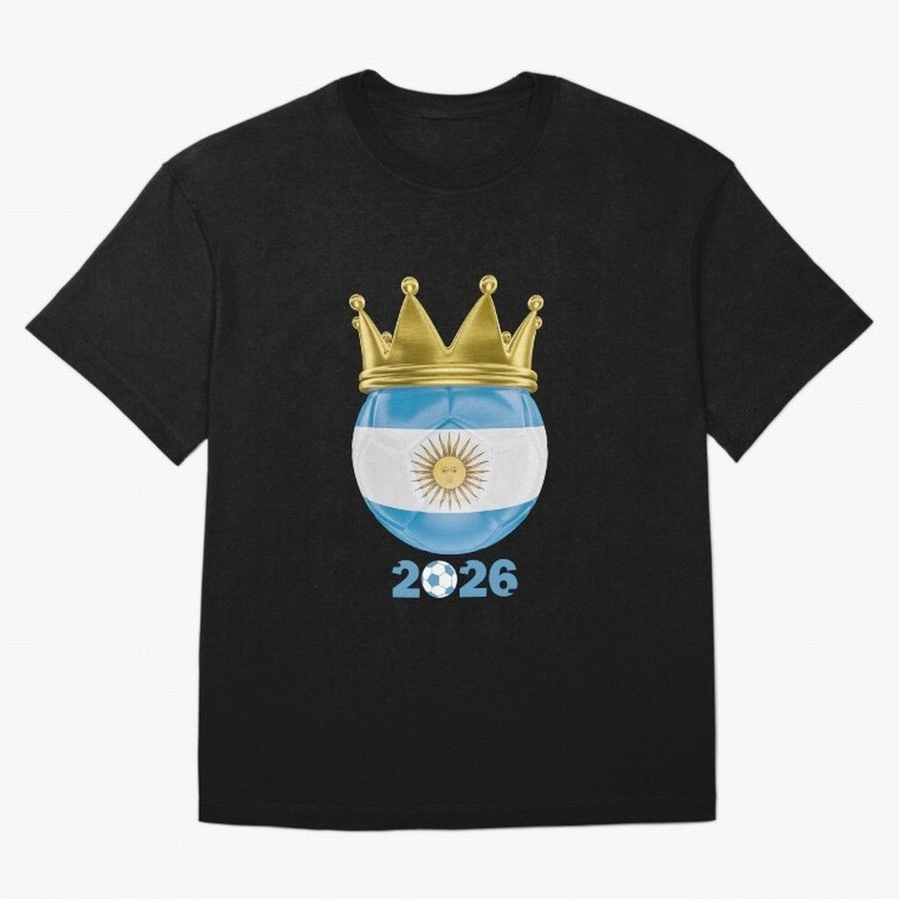 Argentina Football Champion Crown 2026 Classic T-Shirt Carry the Colors and Pride of FIFA World Cup 2026 Group Stage for Fans of Messi and Brazil, Bringing Football History, Final Match Energy, Crowd Noise and Once in a Lifetime Moments; Created