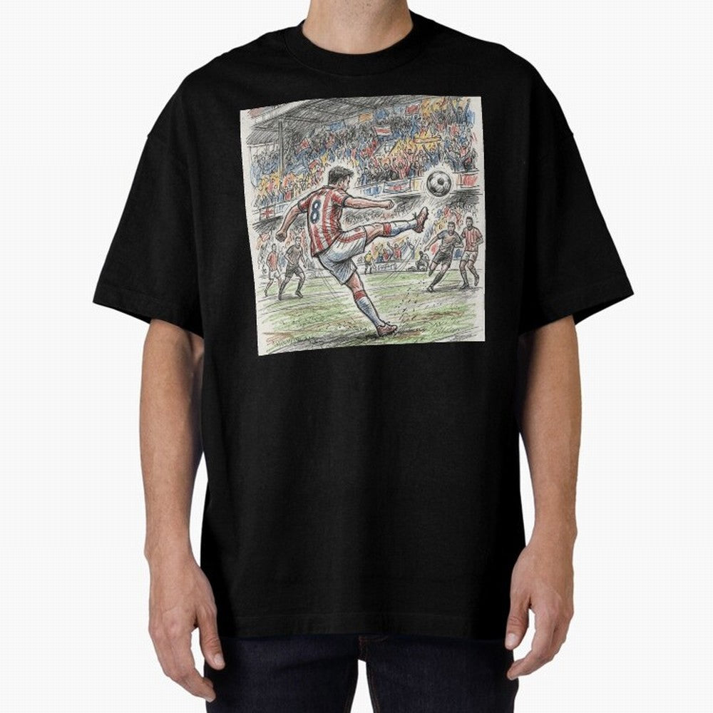 The Decisive Goal - Player #8 Stadium Action Illustration Classic T-Shirt Bring Supporter Culture to Global Football Passion for FIFA World Cup 2026 USA Canada Mexico, with Messi, CR7 and Mbappe, Brazil, Portugal and Argentina, Soccer Culture,