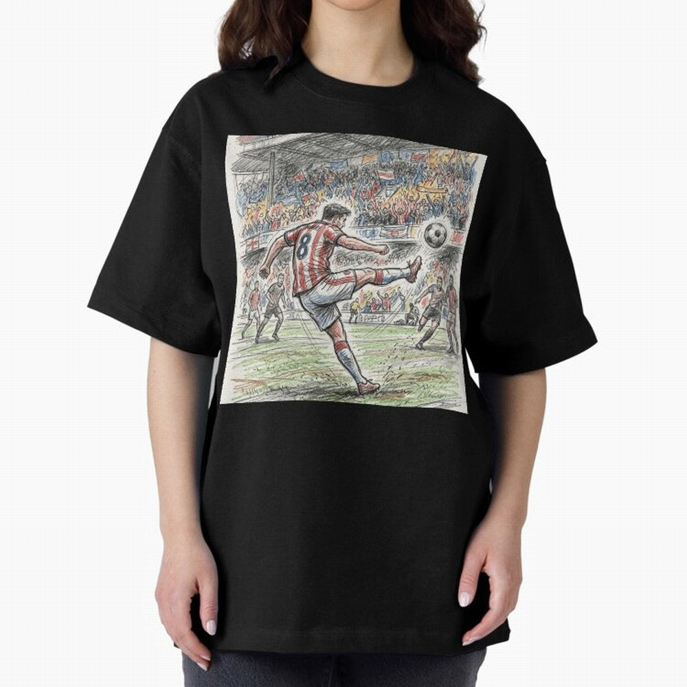 The Decisive Goal - Player #8 Stadium Action Illustration Classic T-Shirt Bring Supporter Culture to Global Football Passion for FIFA World Cup 2026 USA Canada Mexico, with Messi, CR7 and Mbappe, Brazil, Portugal and Argentina, Soccer Culture,