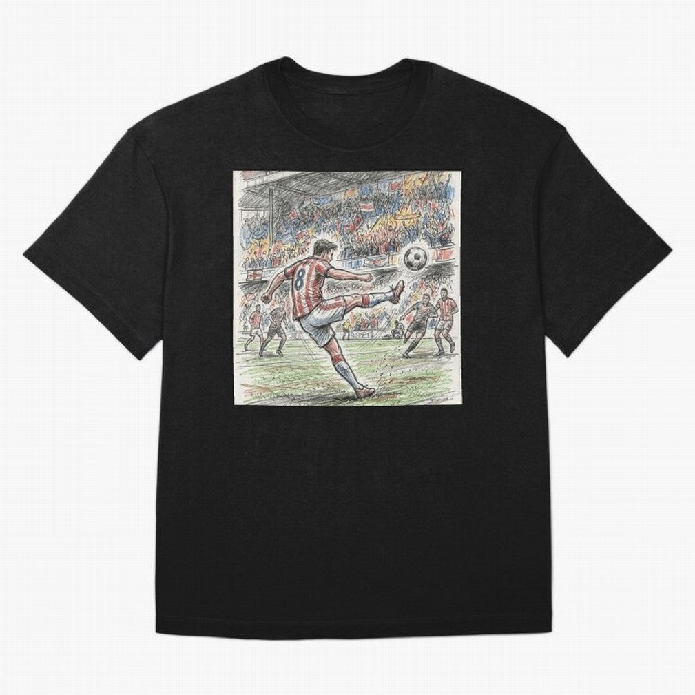 The Decisive Goal - Player #8 Stadium Action Illustration Classic T-Shirt Bring Supporter Culture to Global Football Passion for FIFA World Cup 2026 USA Canada Mexico, with Messi, CR7 and Mbappe, Brazil, Portugal and Argentina, Soccer Culture,