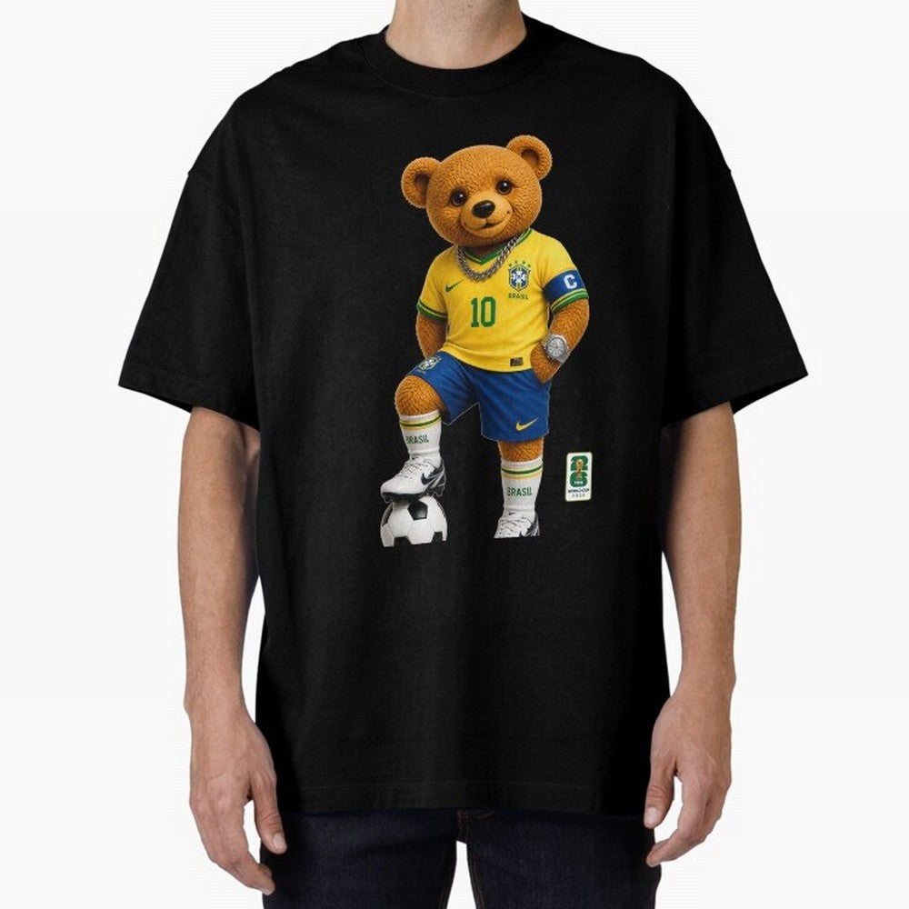 Brazil Soccer Bear World Cup Teddy Bear Classic T-Shirt Support Your Favorite Stars during FIFA World Cup 2026 for Fans of Mbappe and Neymar and France and Portugal, Bringing Soccer Culture, Superstar Moments, National Team Dreams and Competitive