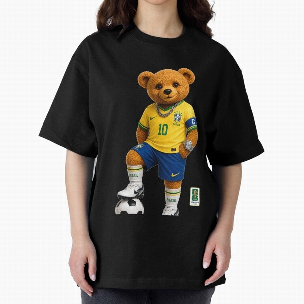 Brazil Soccer Bear World Cup Teddy Bear Classic T-Shirt Support Your Favorite Stars during FIFA World Cup 2026 for Fans of Mbappe and Neymar and France and Portugal, Bringing Soccer Culture, Superstar Moments, National Team Dreams and Competitive