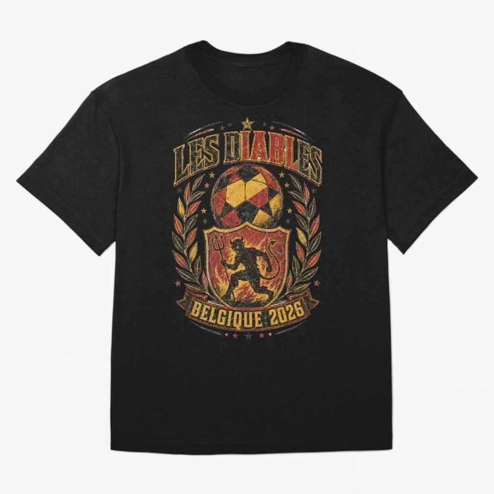 Les Diables Rouges Belgique 2026 World Cup Soccer T-Shirt Classic T-Shirt Feel the Roar of FIFA World Cup 2026 Spirit, Celebrating Spain and Netherlands, Mbappe, Football Passion, Legendary Performances, Festival Vibes and Supporter Community; Made