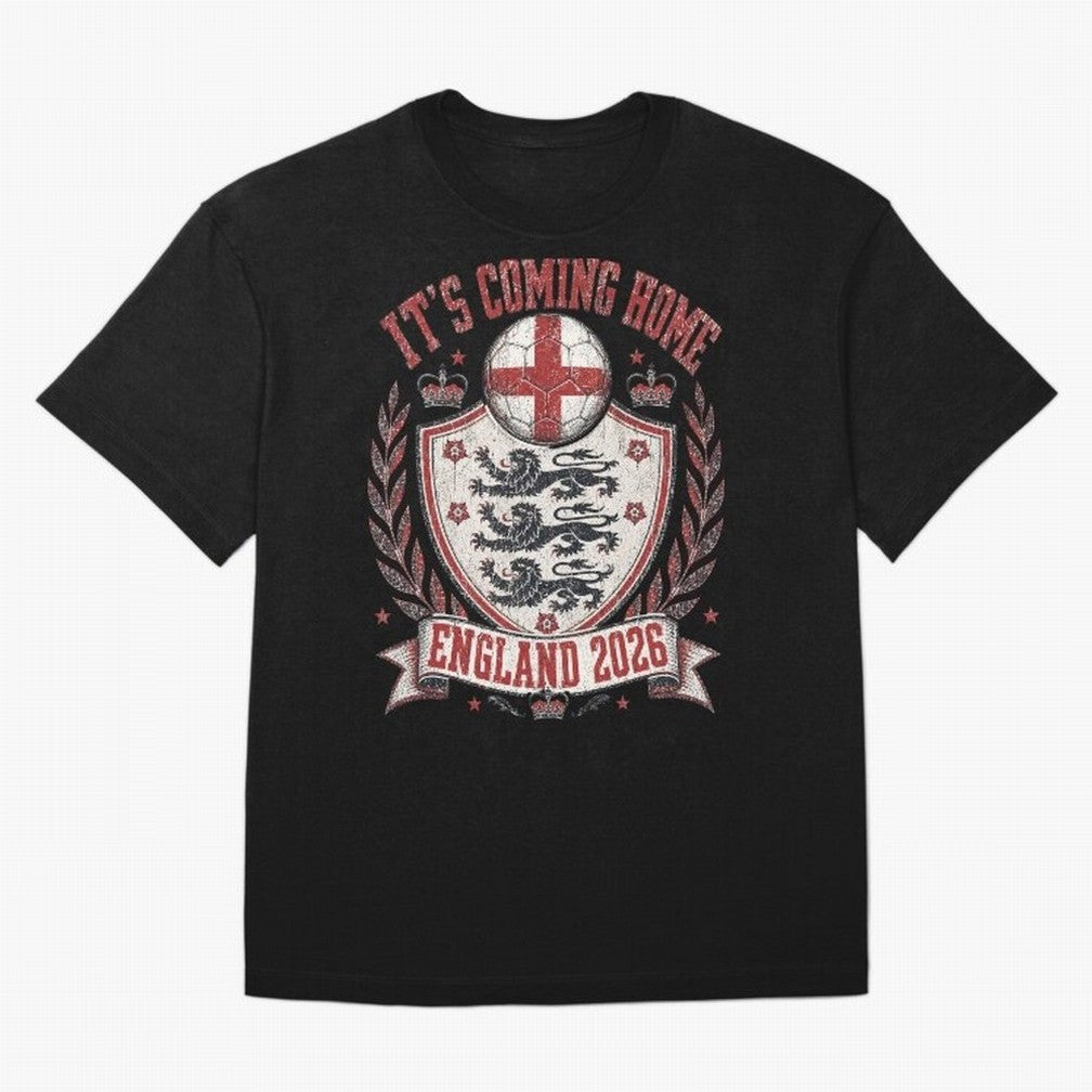 It's Coming Home England 2026 World Cup Soccer T-Shirt Classic T-Shirt Celebrate Every Goal in the FIFA World Cup 2026 Journey through Cristiano Ronaldo Highlights, France and Portugal Pride, Stadium Chants, National Pride, Trophy Dreams and