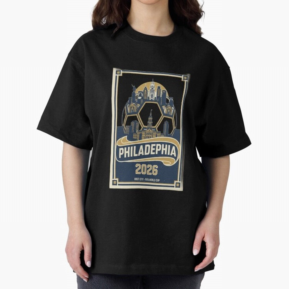 Philadelphia 2026 ¨C Vintage Soccer Host City Tee Classic T-Shirt Follow the Road to the FIFA World Cup 2026 USA Canada Mexico Journey through Neymar Highlights, Brazil, Portugal and Argentina Pride, Fan Favorite Moments, National Team Passion, Big