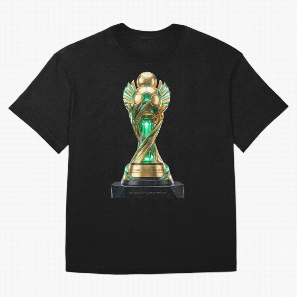 The Golden Glory 2026 - Futurist Soccer Trophy Classic T-Shirt Embrace Match Day Hype around FIFA World Cup 2026 USA Canada Mexico, Cristiano Ronaldo, Portugal, Football History, Final Match Energy, Crowd Noise and Once in a Lifetime Moments; Ideal