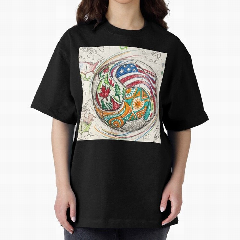 FIFA 2026 World Cup Unity Ball - Hand-Drawn Host Nations Art Classic T-Shirt Experience the FIFA World Cup 2026 USA Canada Mexico Journey through Messi, CR7 and Mbappe Highlights, Germany Pride, Football Passion, Legendary Performances, Festival