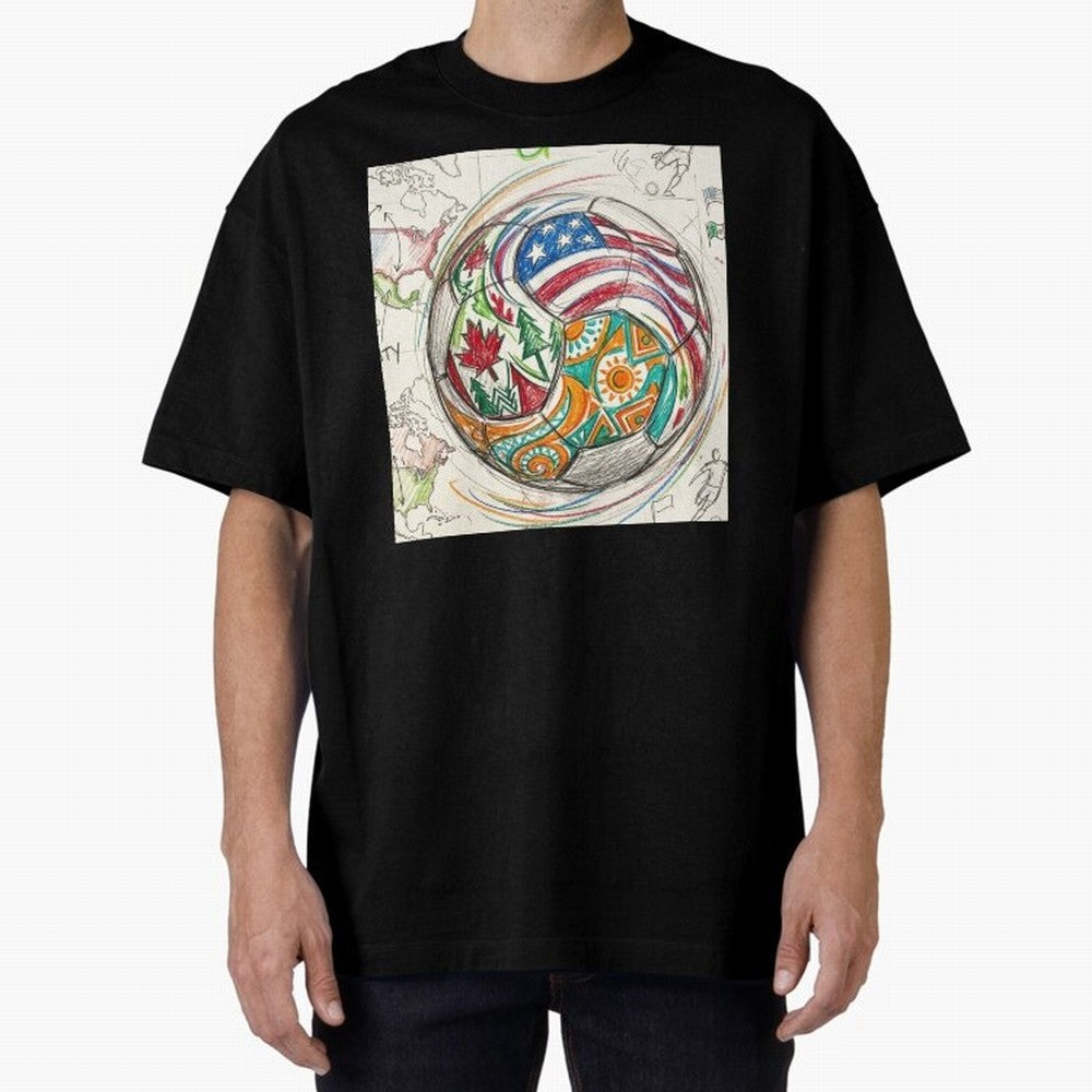 FIFA 2026 World Cup Unity Ball - Hand-Drawn Host Nations Art Classic T-Shirt Experience the FIFA World Cup 2026 USA Canada Mexico Journey through Messi, CR7 and Mbappe Highlights, Germany Pride, Football Passion, Legendary Performances, Festival