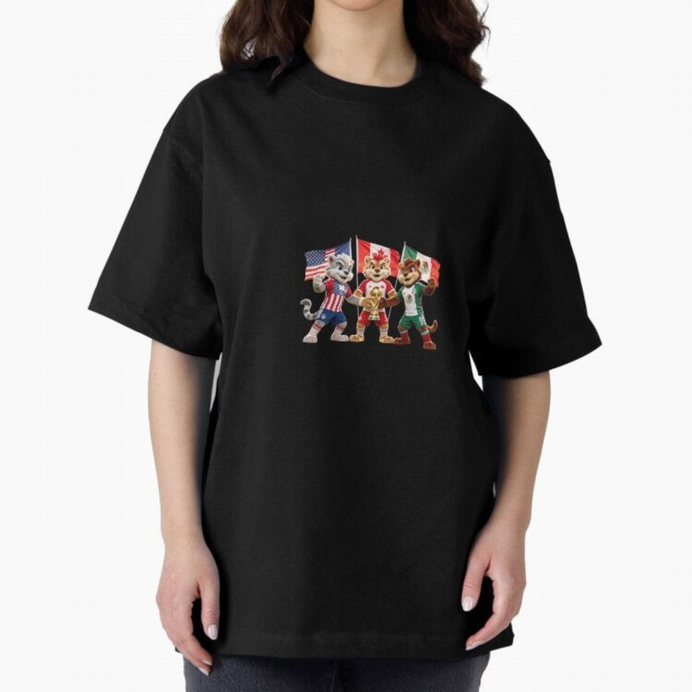 World Cup 2026 Host Nations Mascots - USA Canada Mexico Soccer Champions Classic T-Shirt Celebrate the Magic of Match Day Hype around FIFA World Cup 2026, Messi, France, Worldwide Fan Energy, Dramatic Goals, Stadium Lights and Championship