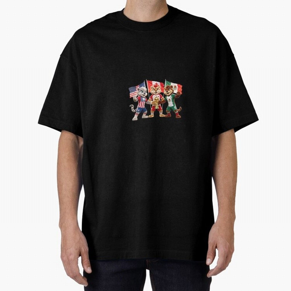 World Cup 2026 Host Nations Mascots - USA Canada Mexico Soccer Champions Classic T-Shirt Celebrate the Magic of Match Day Hype around FIFA World Cup 2026, Messi, France, Worldwide Fan Energy, Dramatic Goals, Stadium Lights and Championship