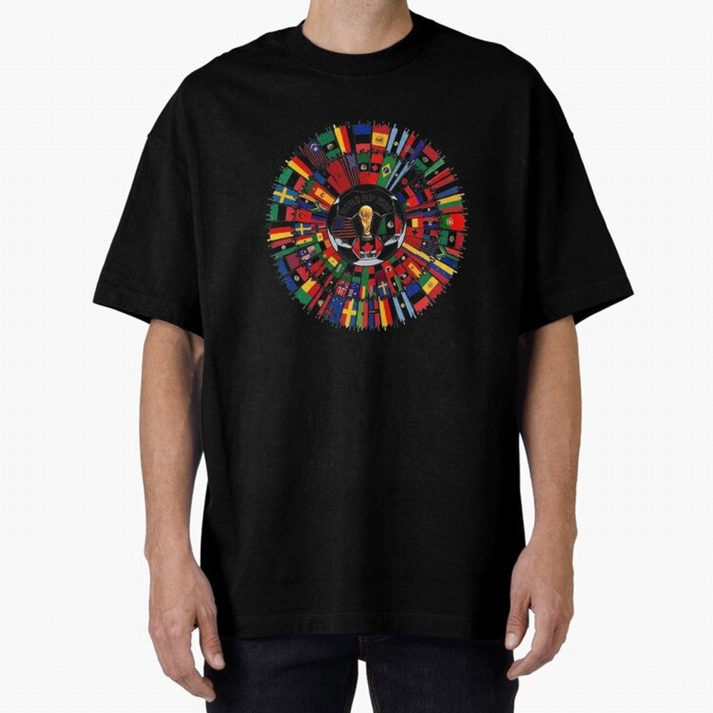 Vibrant 2026 World Cup International Flag Splash Classic T-Shirt Elevate FIFA World Cup 2026 for Fans of Haaland and Mbappe and Brazil, Portugal and Argentina, Bringing Football History, Final Match Energy, Crowd Noise and Once in a Lifetime