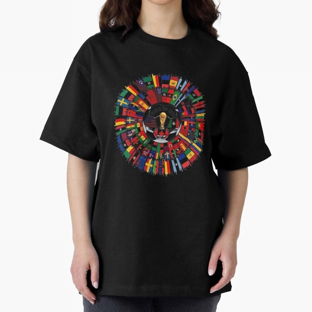 Vibrant 2026 World Cup International Flag Splash Classic T-Shirt Elevate FIFA World Cup 2026 for Fans of Haaland and Mbappe and Brazil, Portugal and Argentina, Bringing Football History, Final Match Energy, Crowd Noise and Once in a Lifetime