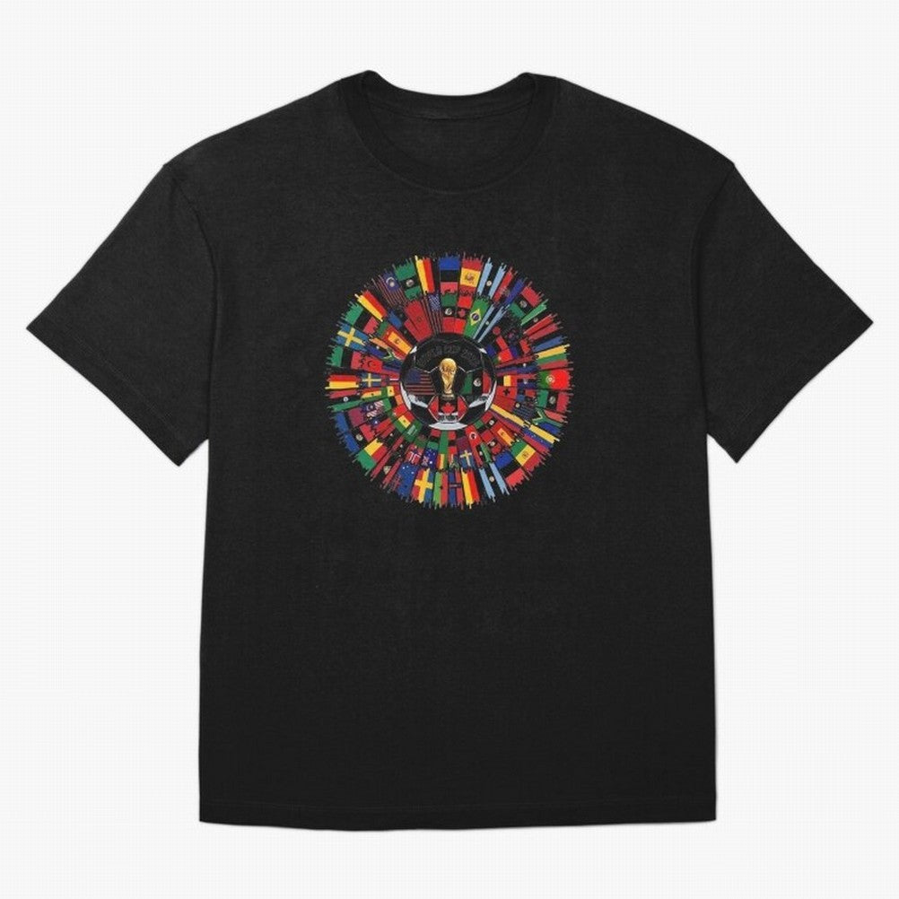 Vibrant 2026 World Cup International Flag Splash Classic T-Shirt Elevate FIFA World Cup 2026 for Fans of Haaland and Mbappe and Brazil, Portugal and Argentina, Bringing Football History, Final Match Energy, Crowd Noise and Once in a Lifetime