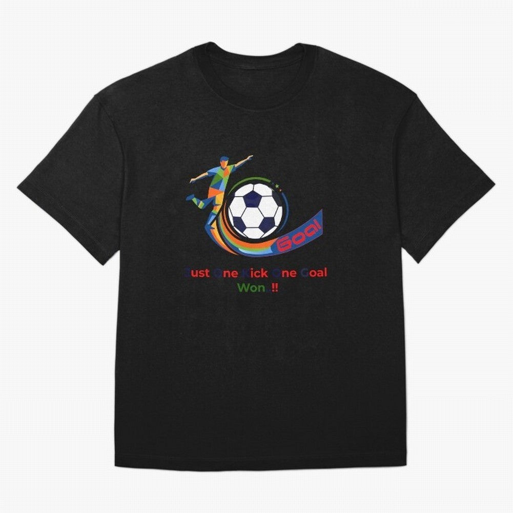 Football Striker Goal Celebration - Just One Kick Classic T-Shirt Show Your Stadium Side during Match Day Hype around FIFA World Cup 2026, Messi, CR7 and Mbappe, Argentina and Brazil, Goal Celebration Energy, Supporter Heritage, Football Icons and